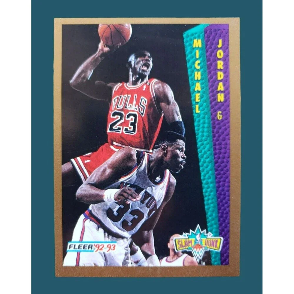 1992-93 Fleer MICHAEL JORDAN SLAM DUNK NBA Basketball Card 273 Chicago Bulls HOF
